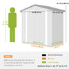 6.5' x 4' Outdoor Storage Shed, Metal Garden Shed with Lockable Double Doors, 4 Vents, Green