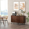 Kitchen Storage Sideboard, Buffet Cabinet with 2 Cupboard, 3 Drawers and Adjustable Shelves for Living Room Rustic Brown