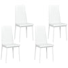 Modern Dining Chairs, Set of 4, High Back PU leather Upholstery and Metal Legs for the Living Room, Kitchen, Home Office, White