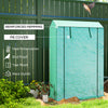 Mini Greenhouse with 3 Tier Shelves, 3 Roll-Up Doors for Indoor Outdoor, Green