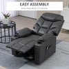 Lift Chair for Elderly, PU Leather Electric Recliner Chair with Quick Assembly, Remote, Cup Holders, Side Pockets, Grey