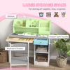 Qaba Kids Desk and Chair Set for 5-8 Year Old with Storage, Study Table and Chair for Children, Grey
