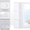 Mirrored Bathroom Wall Cabinet Wall Mounted Medicine Cabinet with Door & Shelves, White
