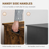 Storage Trunk with 2 Safety Hinges, Modern Entryway Bench with Side Handles, Storage Chest for Living Room, Rustic Brown