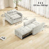 Convertible Chair Bed, Pull Out Sleeper Chair with USB, Adjustable Backrest, Small Velvet Futon Sofa Bed