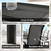 Outdoor Dining Sets for 8 with Stackable Chairs, Patio Dining Set with Glass Top Table for Garden, Patio, Backyard, Black