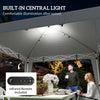10 x 10 ft Pop Up Canopy Tent with Central Light, UPF 50+ Instant Portable Canopy Shelter with Remote, Light Grey
