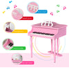 Modern Kids Piano, 30 Keys, Set of 2, Mini Toy for Child, Grand Piano with Music Stand and Bench, Ideal Gift, Pink