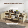 TV Stand Cabinet for TVs up to 55 Inches, Entertainment Unit with Storage Shelves and Wood Legs for Living Room
