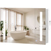 LED Medicine Cabinet with Mirror, Wall Mounted Bathroom Mirror Cabinet with Adjustable Shelves, High Gloss