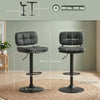 Bar Stools Set of 2, Swivel Counter Height Barstools with Adjustable Height, Back and Footrest, PU Leather Bar Chairs