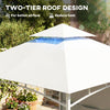 10' x 10' Patio Gazebo, Double Roof Outdoor Gazebo Canopy Shelter with Storage, Hook, Metal Frame