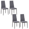 Modern Dining Chairs Set of 4, Upholstered Linen Fabric Kitchen Chairs with Channel Tufting and Metal Legs for Living Room, Dining Room, Bedroom, Grey