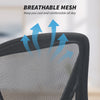 Office Chair, Mesh Desk Chair with Flip-up Armrests, Lumbar Support, Adjustable Height, Black