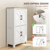 Farmhouse Bathroom Storage Cabinet, Bathroom Floor Cabinet with Barn Doors and Adjustable Shelves, White