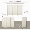 6' 3 Panel Room Divider, Double Hinged Folding Wall Divider, Indoor Privacy Screen for Home Office, Beige