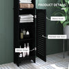 Armoire de rangement haute pour salle de bain, colonne autoportante pour linge avec 3 étagères ouvertes réglables, blanche