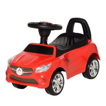 Kids Ride On Push Car, Foot-to-Floor Walking Sliding Toy Car for Toddler with Under Seat Storage, Music, Headlights Red