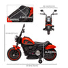 6V Kids Motorcycle with Training Wheels, Foot Pedal, Headlight, Forward/Reverse, Single-Button Start, Red