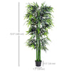 Set of 2 6FT Artificial Bamboo Tree Fake Decorative Plant with Nursery Pot for Indoor Outdoor Décor