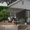 10' x 14' Hardtop Gazebo Wall-Mounted / Free Standing Outdoor Pergola with UPF 50+ & Waterproof Polycarbonate Roof