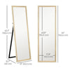 Floor Standing Mirror, Full Length Mirror, Free Standing, Leaning or Wall Mirror with Frame for Bedroom, Dark Wood Grain