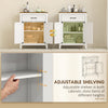 Farmhouse Bathroom Storage Cabinet, Bathroom Cabinet with Barn Doors and Adjustable Shelf, White