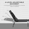 2PCS Adjustable Outdoor Lounge Chair, Garden Folding Chaise Lounge with Face Hole Reclining Tanning Chair Seat, Folding Camping Beach Lounging Bed w/ Head Support, Black
