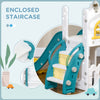 Qaba 5 in 1 Toddler Slide with Basketball Hoop, Climber, Telescope, Storage Basket, for 1-3 Years Kids Indoor Use, Yellow