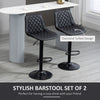 Bar Stools Set of 2, Swivel Counter Height Barstools with Back, Footrest, Adjustable Height, Black