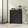 Laundry Cabinet, Tilt Out Laundry Hamper Cabinet with 2 Baskets, Bathroom Hamper Cabinet with 2 Drawers, White