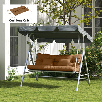 4-Piece Back and Seat Cushion Pillows Replacement and Pillows, Patio Chair Cushions Set with Ties, Tan