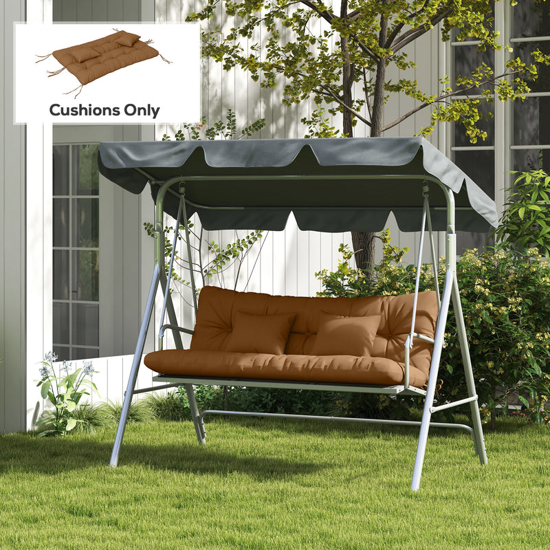 4-Piece Back and Seat Cushion Pillows Replacement and Pillows, Patio Chair Cushions Set with Ties, Tan