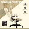 Fauteuil de direction en cuir à dossier haut, chauffant, ergonomique, massant, pivotant, vibrant et réglable, meuble de bureau (beige)