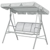 3-Seater Outdoor Swing Chair, Patio Swing, A Frame Porch Swing with Canopy, Garden Hammock Glider Bed, Light Grey