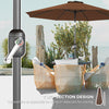 10' x 8' Round Market Umbrella, Patio Umbrella with Crank Handle and Tilt, Outdoor Parasol for Garden, Bench, Lawn, Coffee