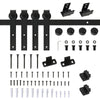 Mini Sliding Barn Door Hardware Kit for Double Doors, TV Stands, Cabinet Barn Door Hardware Kit, Fit 17.7