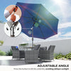 10' x 8' Round Market Umbrella, Patio Umbrella with Crank Handle and Tilt, Outdoor Parasol for Garden, Bench, Lawn, Blue