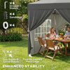 8.2 x 8.2 ft Pop Up Canopy Tent with 4 Sidewalls, UPF 50+ Outdoor Instant Canopy with 4 Sandbags, Carry Bag, Dark Grey