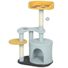 Cat Tree for Indoor Cats, 31.5 inch Cat Tower with Plush Perch, Platform, Condo, Scratching Post and Toy Ball, Blue