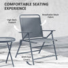 3 Pieces Outdoor Bistro Set, Folding Patio Table and Chairs with Tempered Glass Tabletop for Garden, Deck & Backyard