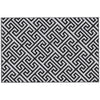 Reversible Outdoor RV Rug, Patio Floor Mat, 6' x 9' Plastic Straw Rug for Backyard, Deck, Beach, Camping, Black & White
