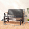 Outdoor Glider Bench for 2 Person, Patio Glider Loveseat with Thick Cushions for Garden Balcony Porch, Navy Blue