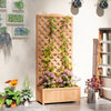 Wood Planter with Trellis for Vine Climbing, Raised Garden Bed to Grow Vegetables for Backyard, 30
