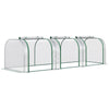 10' x 3' x 2.5' Portable Mini Tunnel Greenhouse with 3 Zipped Doors, Easy Assembly, Clear