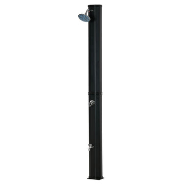 7ft Outdoor Solar Heated Shower with 360 Rotating Shower Head, Foot Shower Faucet, Temperature and Pressure Adjustable