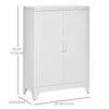 Metal Storage Cabinet, Industrial Sideboard Buffet Cabinet with 2 Louvered Doors, Adjustable Shelves, White