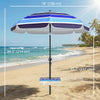 Beach Umbrella Adjustable Tilt Sunshade with Foldable Table Cup Holder 78