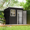 7' x 4' Galvanised Steel Outdoor Storage Shed, Garden Shed with Window, Lockable Wide Door and Air Vents