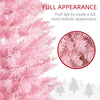 5' Pre Lit Artificial Pencil Christmas Trees, Xmas Tree with Realistic Branches and Warm White LED Lights, Pink